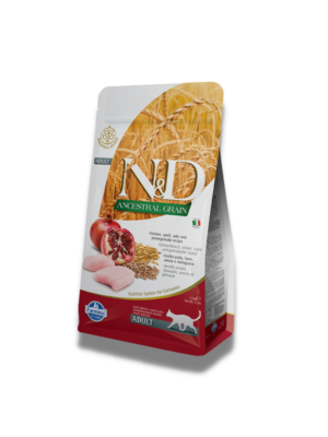 alimento n&d ancestral grain de frango e romã para gato 1,5kg