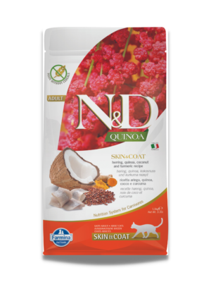 n&d quinoa cat skin & coat herring adult 1.5kg