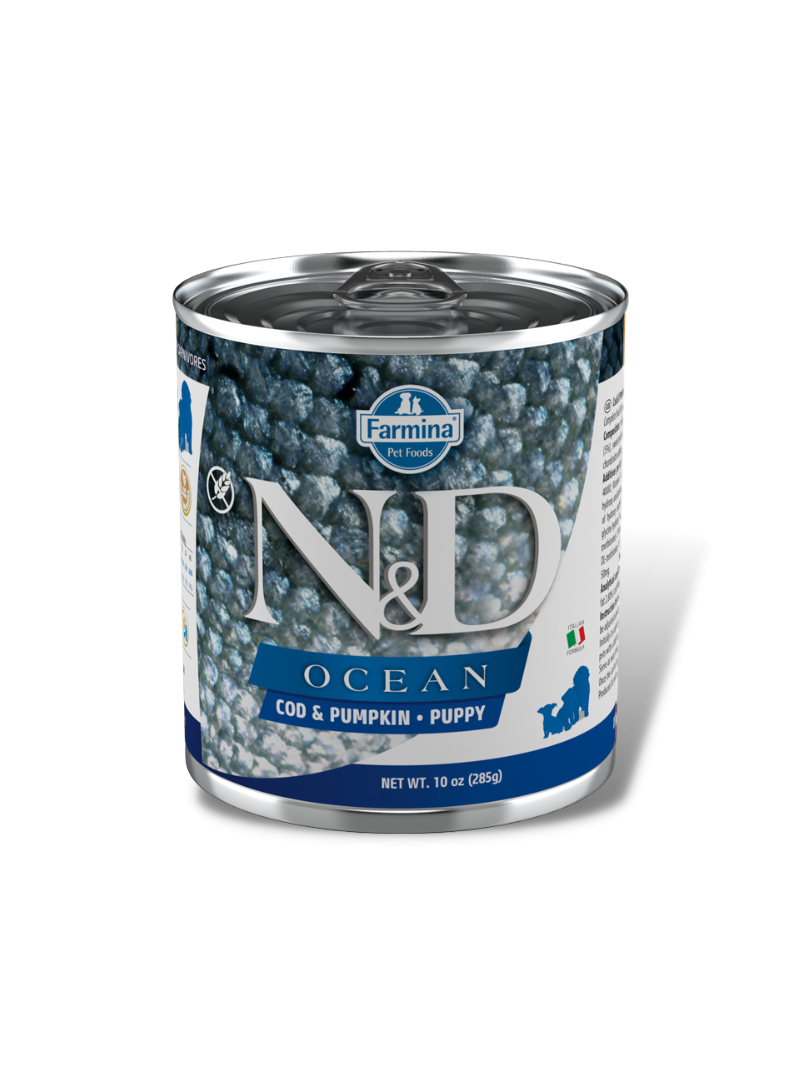 Lata N&D Ocean Bacalhau e Abóbora para Cachorro 285gr