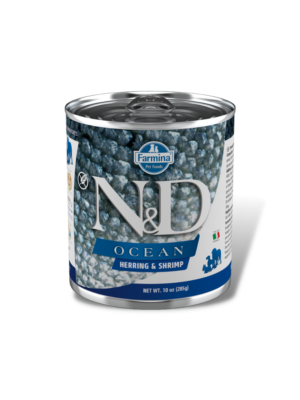 Lata N&D Ocean Arenque e Camarão 285gr