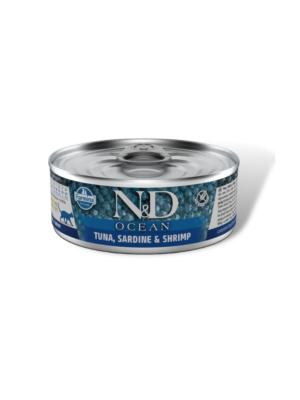 Lata N&D Ocean de Atum, Sardinha & Camarão 80gr