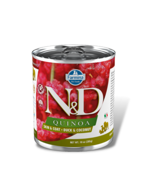 Lata N&D Quinoa Skin & Coat Pato e Coco 285gr