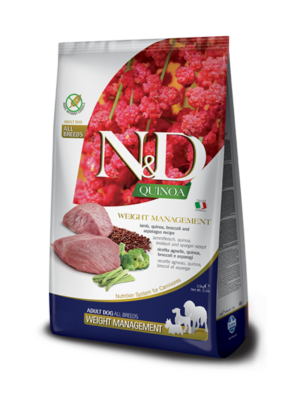 Alimento N&D Quinoa Weight Management de Cordeiro para Todas as Raças 7kg