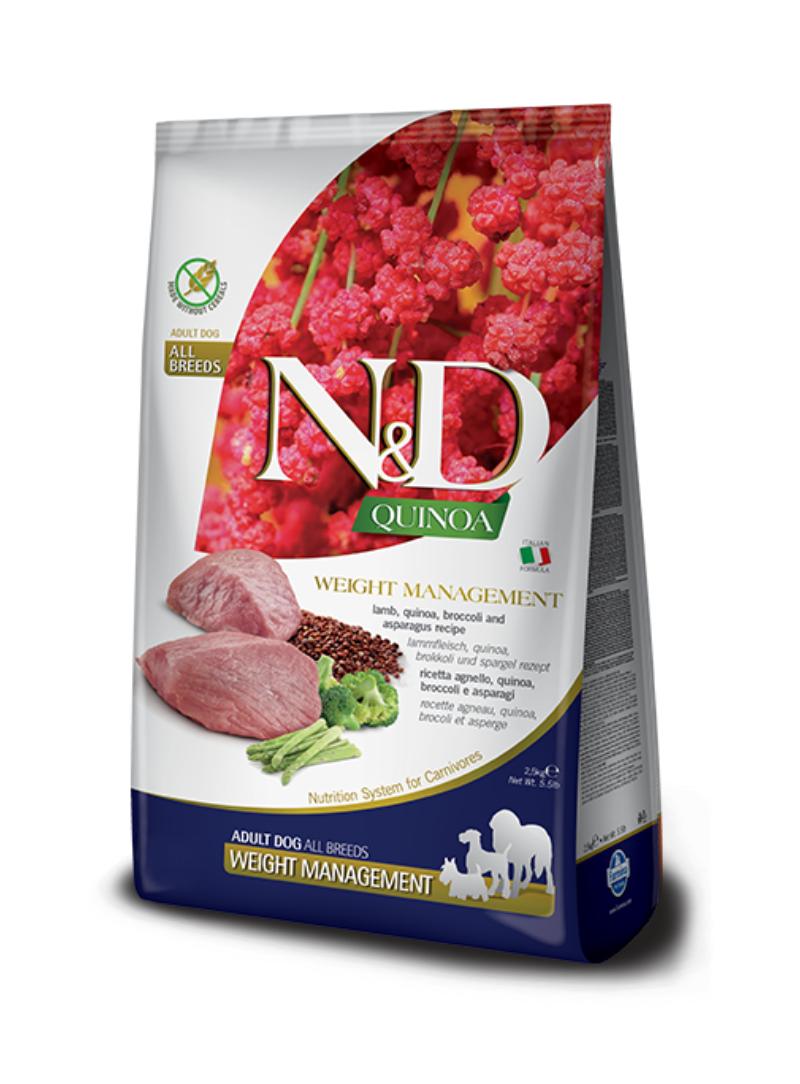 Alimento N&D Quinoa Weight Management de Cordeiro para Todas as Raças 7kg