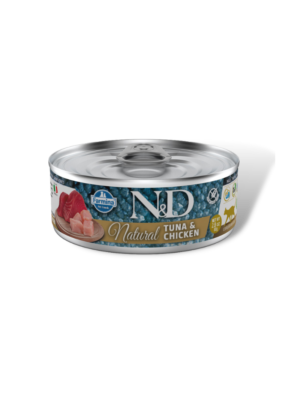 Lata N&D Natural de Atum e Frango 80gr